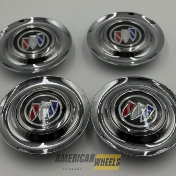 Silver Chrome Excellence: 4Pcs BUICK Floating Center Caps in Varied Plate & Fit Diameter