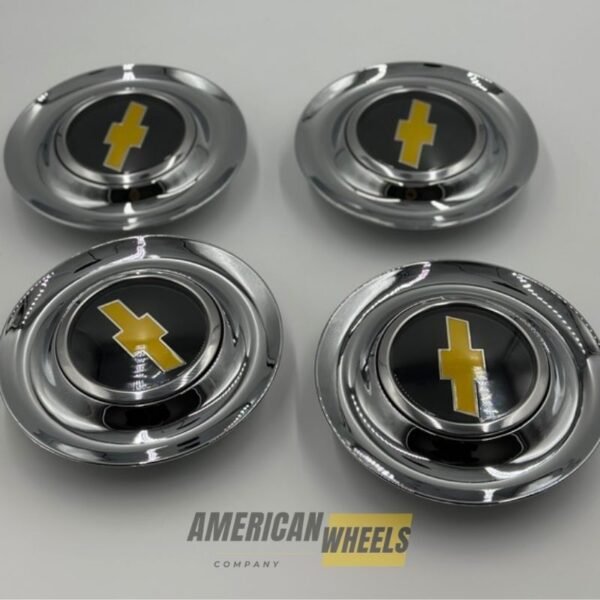 Silver Chrome Excellence: 4Pcs Chevrolet Floating Center Caps in Varied Plate & Fit Diameter by Vancity Wheels