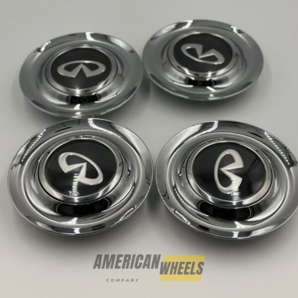 Silver Chrome Excellence: 4Pcs Infiniti Floating Center Caps in Varied Plate & Fit Diameter