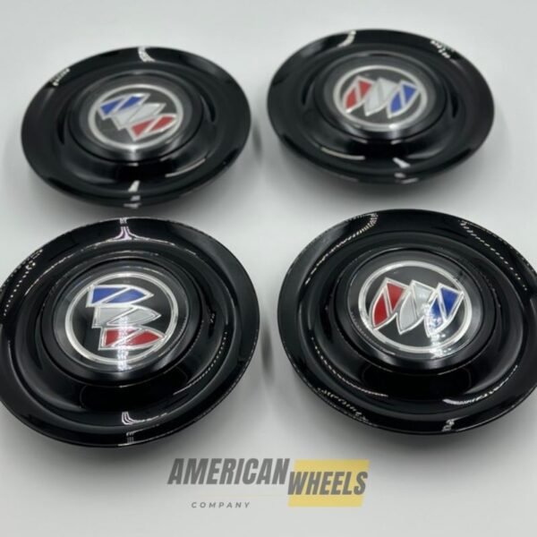 Black Excellence: 4Pcs Buick Floating Center Caps in Varied Plate & Fit Diameter