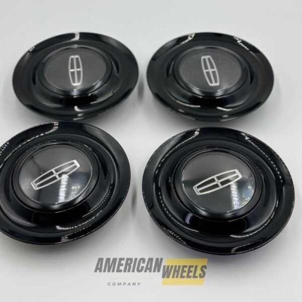 Black Excellence: 4Pcs Lincoln Floating Center Caps in Varied Plate & Fit Diameter