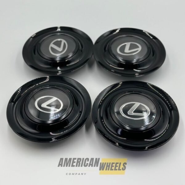 Black Excellence: 4Pcs Lexus Floating Center Caps in Varied Plate & Fit Diameter