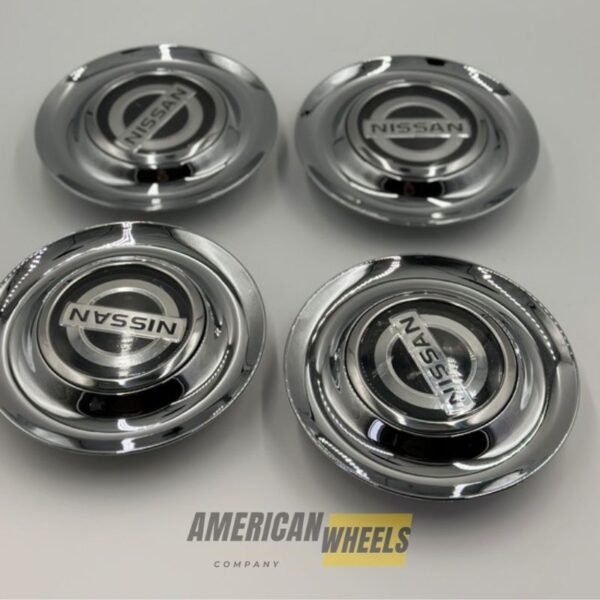 Silver Chrome Excellence: 4Pcs Nissan Floating Center Caps in Varied Plate & Fit Diameter