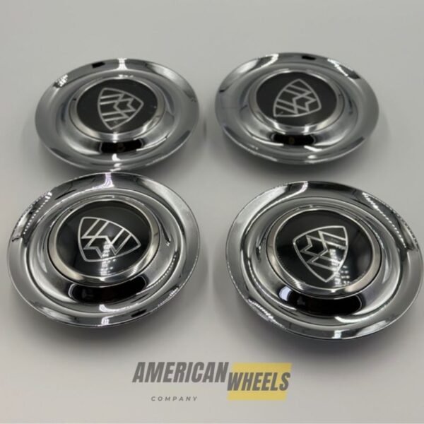 Silver Chrome Excellence: 4Pcs Mercedes Maybach Floating Center Caps in Varied Plate & Fit Diameter