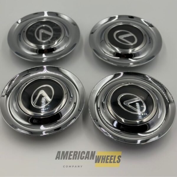 Silver Chrome Excellence: 4Pcs Lexus Floating Center Caps in Varied Plate & Fit Diameter