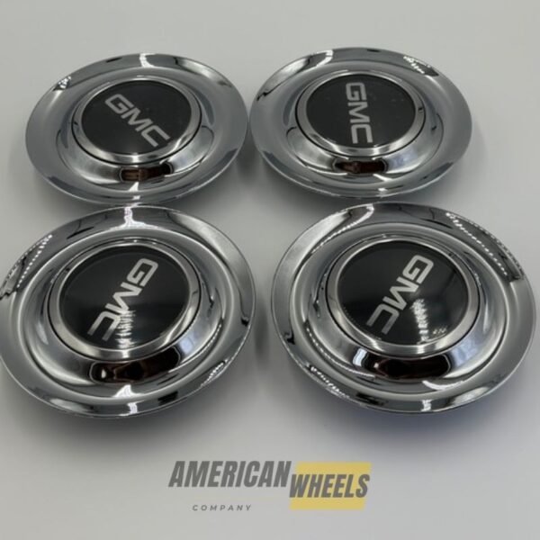 Silver Chrome Excellence: 4Pcs GMC Floating Center Caps in Varied Plate & Fit Diameter