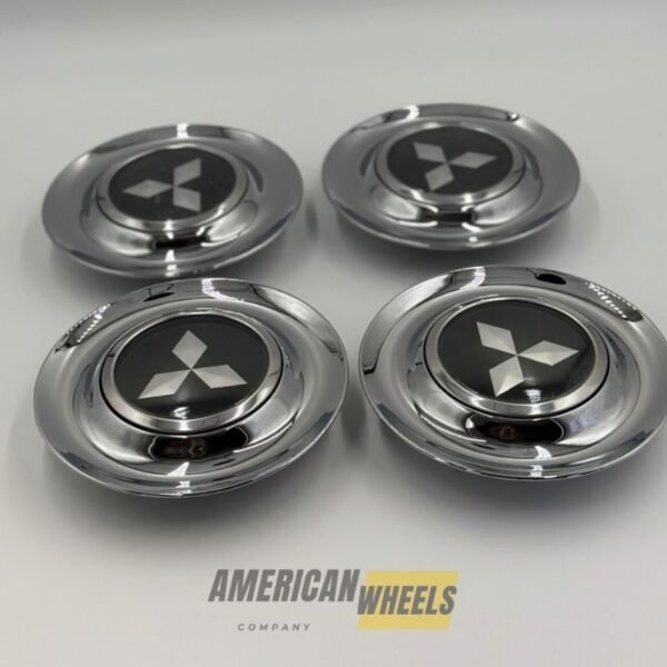 Silver Chrome Excellence: 4Pcs MITSUBISHI Floating Center Caps in Varied Plate & Fit Diameter