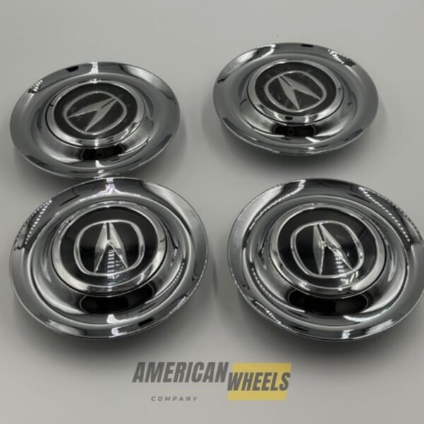 Silver Chrome Excellence: 4Pcs Acura Floating Center Caps in Varied Plate & Fit Diameter