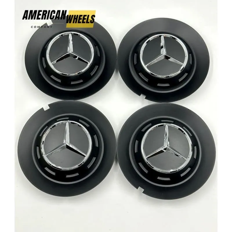 Mercedes Benz BC383 Wheel Cap 147mm Matte Black Mercedes Benz BC383 Wheel Cap