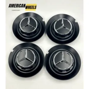 Mercedes 146mm Matte Black Wheel Hub Cap
