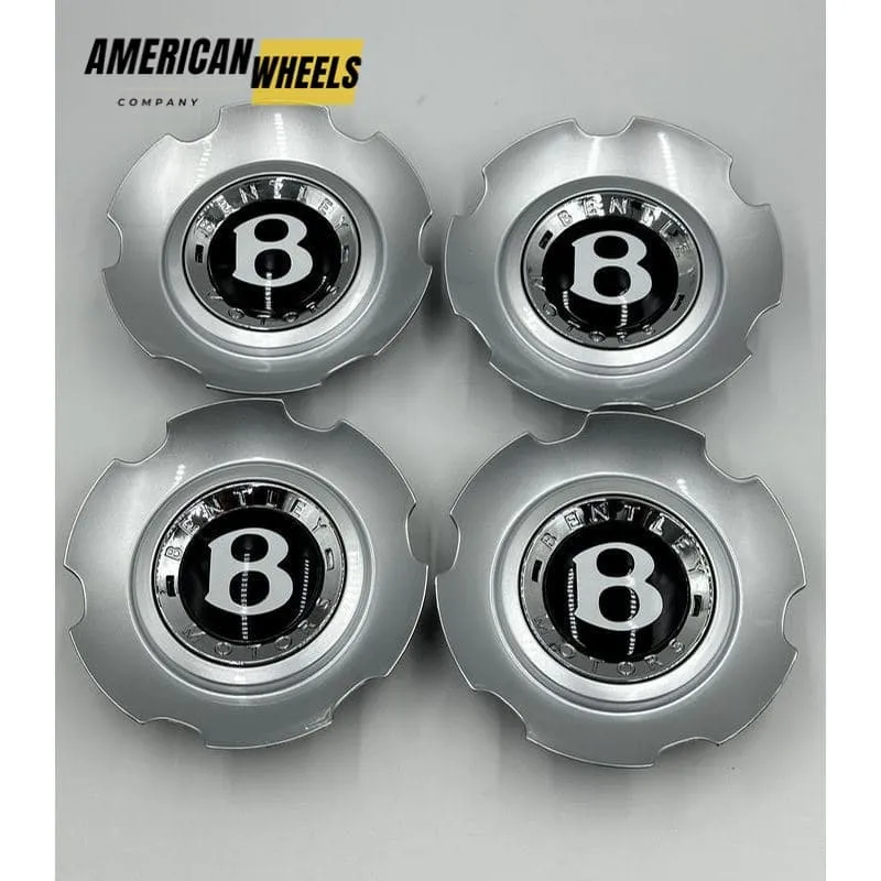 Bentley Silver Chrome Wheel Caps Black Logo 4 Pcs Bentley Silver Chrome Wheel Caps Black Logo 4 Pcs