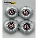 Bentley Red Logo Silver Chrome Wheel Caps
