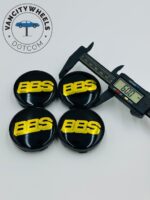 4pc BBS Wheel Center Caps - Classic Black Gold Design Kraftfahrzeugtechnik - Image 3