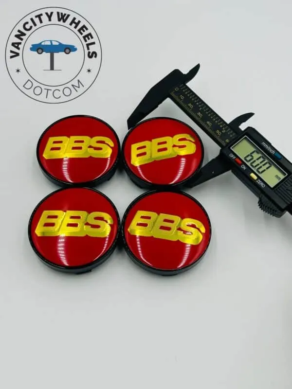 BBS Red and Gold Wheel Caps - 4pc Luxury Hubcap Set - Image 3