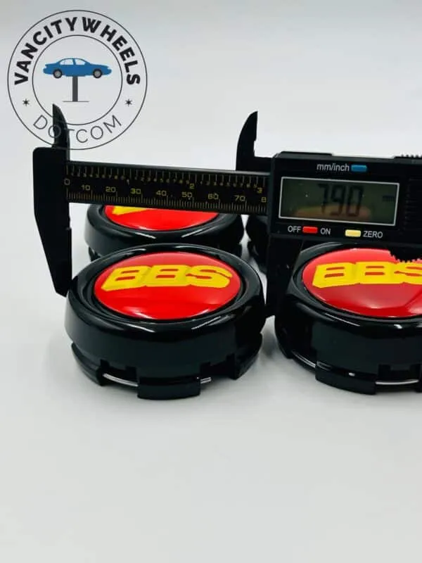 BBS Red and Gold Wheel Caps - 4pc Luxury Hubcap Set - Image 7