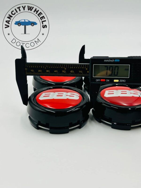 4Pcs BBS Kraftfahrzeugtechnik AG Wheel Center Caps red with silver lettering - Image 7