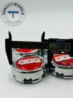 4Pcs BBS Kraftfahrzeugtechnik AG Wheel Center Caps red with silver lettering - Image 8