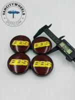 4pcs BBS Kraftfahrzeugtechnik AG Wheel Center Caps-Premium Red Yellow - Image 3
