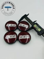 4Pcs BBS Kraftfahrzeugtechnik AG Wheel Center Caps Red Silver - Image 3
