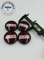 4Pcs BBS Kraftfahrzeugtechnik AG Wheel Center Caps Red Silver - Image 3