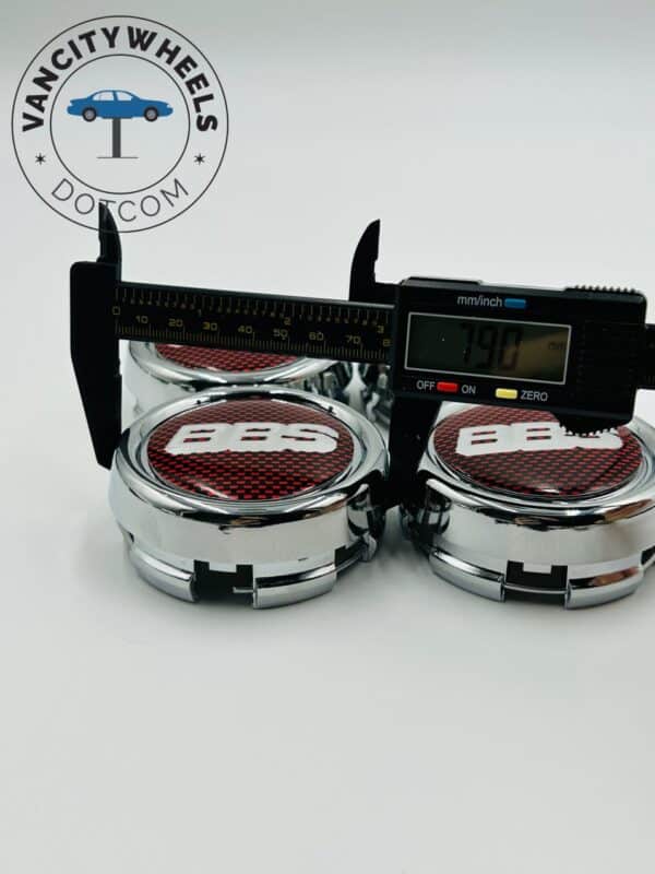 4Pcs BBS Kraftfahrzeugtechnik AG Wheel Center Caps Red Silver - Image 8