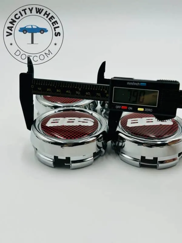 4Pcs BBS Kraftfahrzeugtechnik AG Wheel Center Caps Red Silver - Image 8