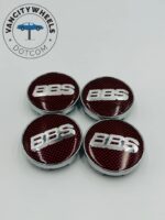 4Pcs BBS Kraftfahrzeugtechnik AG Wheel Center Caps Red Silver - Image 2
