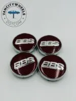 4Pcs BBS Kraftfahrzeugtechnik AG Wheel Center Caps Red Silver - Image 2