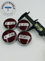 4Pcs BBS Kraftfahrzeugtechnik AG Wheel Center Caps Red Silver - Image 4