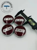 4Pcs BBS Kraftfahrzeugtechnik AG Wheel Center Caps Red Silver - Image 4