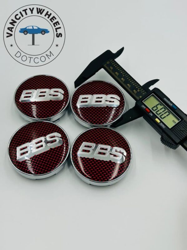 4Pcs BBS Kraftfahrzeugtechnik AG Wheel Center Caps Red Silver - Image 4