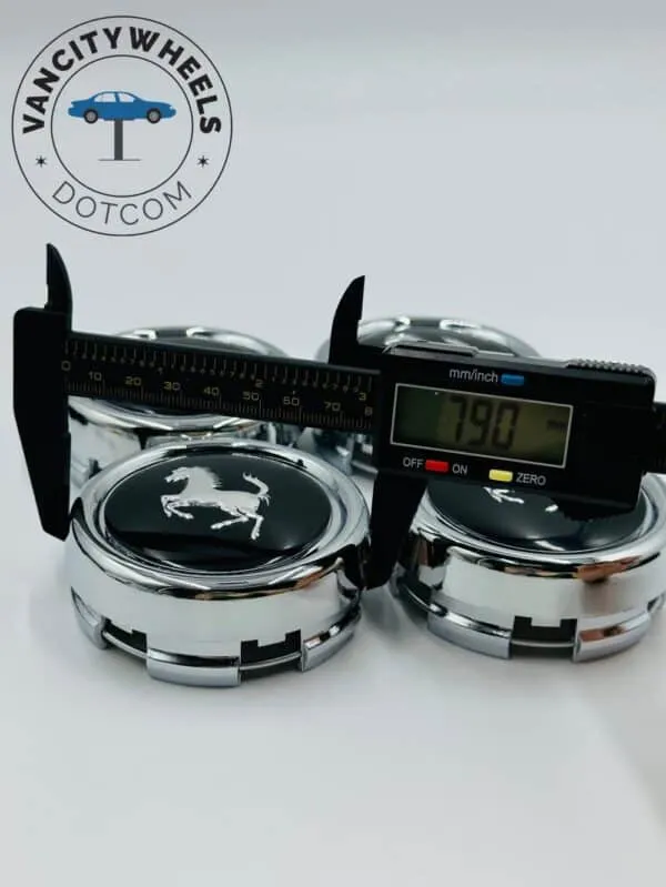 Ferrari Donkey Horse Wheel Caps – Black 60mm (4Pcs) - Image 8