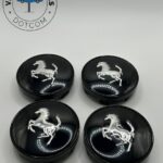 Ferrari Donkey Horse Wheel Caps – Black 60mm (4Pcs)