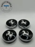 Ferrari Donkey Horse Wheel Caps – Black 60mm (4Pcs) - Image 2