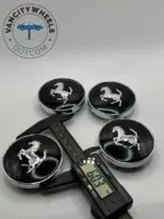 Ferrari Donkey Horse Wheel Caps – Black 60mm (4Pcs) - Image 4