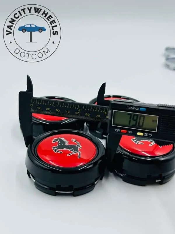 Ferrari Prancing Horse Wheel Caps – Red 60mm (4Pcs) - Image 7