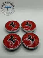 Ferrari Prancing Horse Wheel Caps – Red 60mm (4Pcs) - Image 2