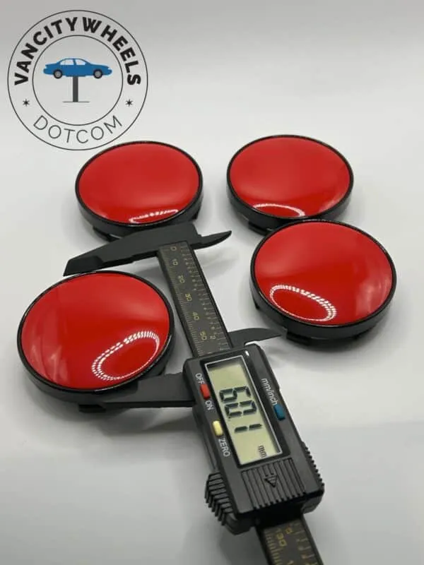 Full Red Wheel Center Caps—4-Piece Set in Different Sizes - Image 3