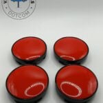 Full Red Wheel Center Caps—4-Piece Set in Different Sizes