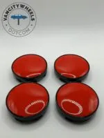 Full Red Wheel Center Caps—4-Piece Set in Different Sizes