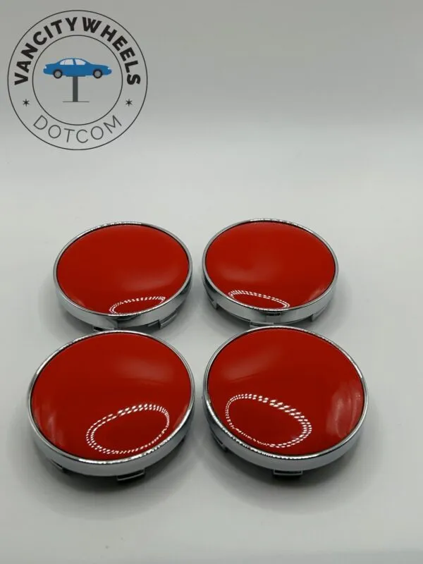 Full Red Wheel Center Caps—4-Piece Set in Different Sizes - Image 2