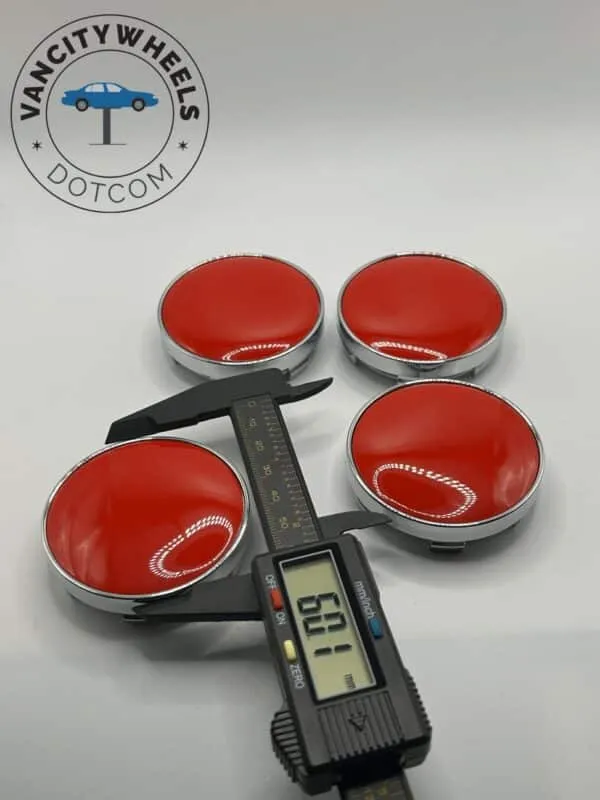 Full Red Wheel Center Caps—4-Piece Set in Different Sizes - Image 4