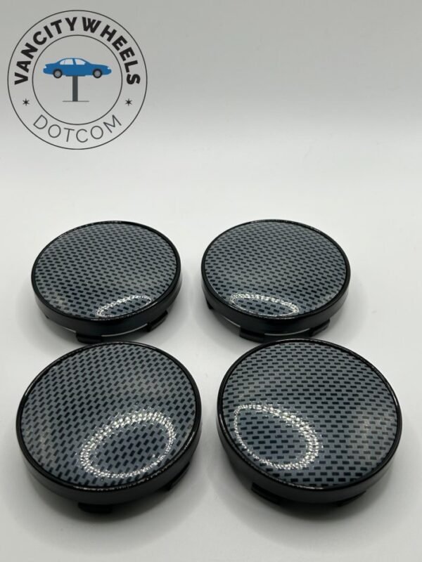 Premium 4Pcs Just Grey Wheel Center Caps in Varied Sizes & Wheel Cap Base Colors