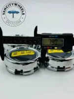 4pc BBS Wheel Caps - Black with Yellow Lettering, High-Contrast Design - Image 8