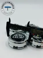 Mercedes 4Pcs Custom Sizes  Wheel Center Caps Black - Image 8