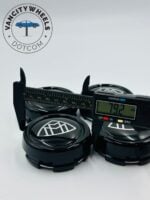 Mercedes 4Pcs Custom Sizes  Wheel Center Caps Black - Image 7