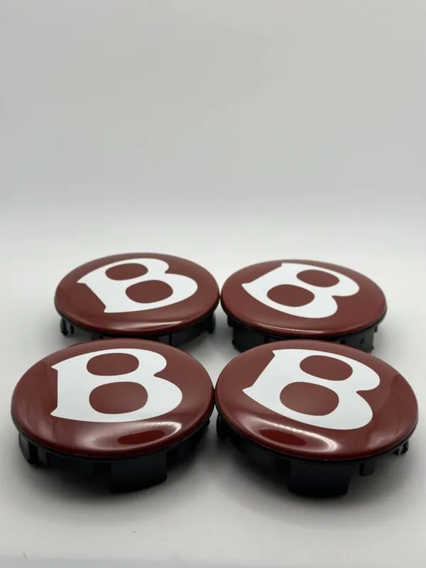 4pcs Bentley Wheel Center Caps 69mm(64mm) Red #3W0601170F - Image 2