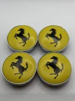 4pcs Ferrari Replacement Wheel Center Caps Yellow - 60mm