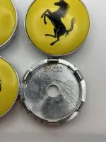 4pcs Ferrari Replacement Wheel Center Caps Yellow - 60mm - Image 3