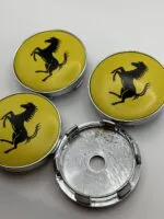 4pcs Ferrari Replacement Wheel Center Caps Yellow - 60mm - Image 2